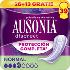 Ausonia Discreet Normal, 39 Women's Incontinence Pads for Urine Loss, Complete Protection, Incredible Discretion
