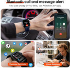 2026 Distance & Pace GPS Running Watch for Runners - Call & Text, AMOLED Large Screen, 50m Waterproof Swimming, Calorie & Step Counter, 2 Bands, Long Battery, for Seniors Men Women（Blue）