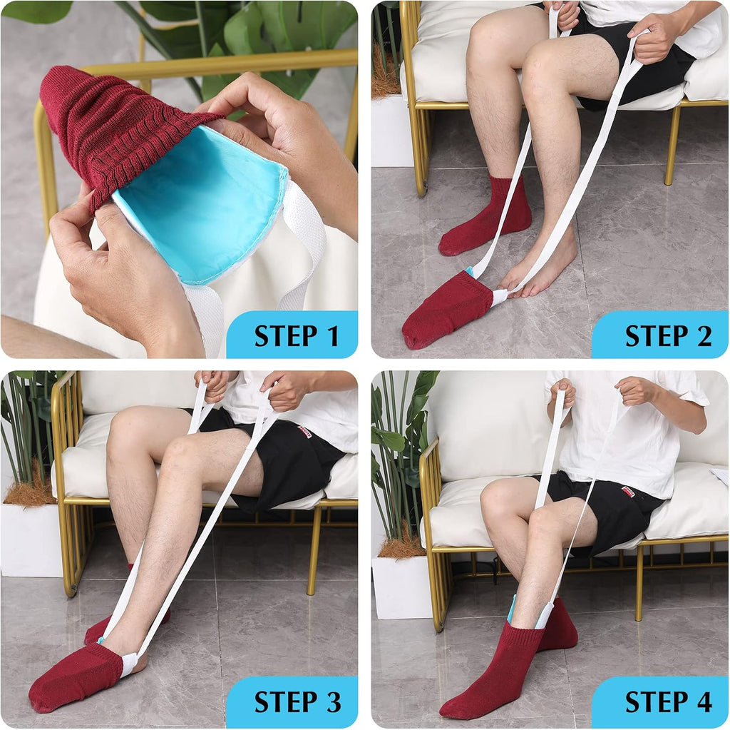 CAidRE Sock Aid - Sock Aid Device for Seniors, Disabled, Pregnant - Sock Helper Aide Tool - Sock Assistant Device No Bending