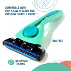 Preserve Shave 5 Razor Refills, Ceramic-Coated Blades, Aloe Strip, 4ct | Reusable Cartridges Fit Shave 5 Handle; Cocoa Butter Enriched Strip; For Men & Women; Cruelty-Free, Never Tested on Animals