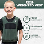 Weighted Vest For Kids - Adjustable Compression Vest With Six Removable Weights Included - Breathable Snug Fit Design