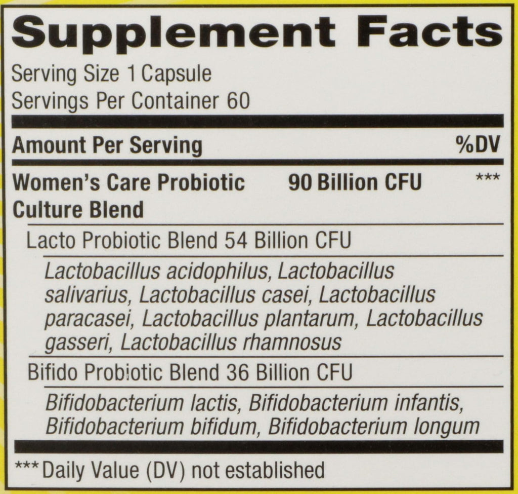 Renew Life Women's Probiotic Capsules, Supports pH Balance for Women, Vaginal, Urinary, Digestive and Immune Health, L. Rhamnosus GG, Dairy, Soy and Gluten-Free, 90 Billion CFU - 60 Ct