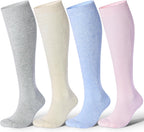 LEVSOX Cotton Compression Socks for Women Men 20-30 mmHg Knee High Cute Support Sock for Nurses Flying Pregnancy