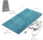 Pure Enrichment® PureRelief XL Heating Pad - 12" x 24" Electric Heating Pad for Back Pain & Cramps, 6 Heat Settings, Soft Machine Wash Fabric, Auto-Off & Moist Heat (Blue)
