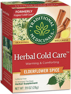 Traditional Medicinals Organic Herbal Cold Care Elderflower Spice Herbal Tea, Warm & Comforting Seasonal Wellness, 48 Tea Bags Total (Pack of 3)