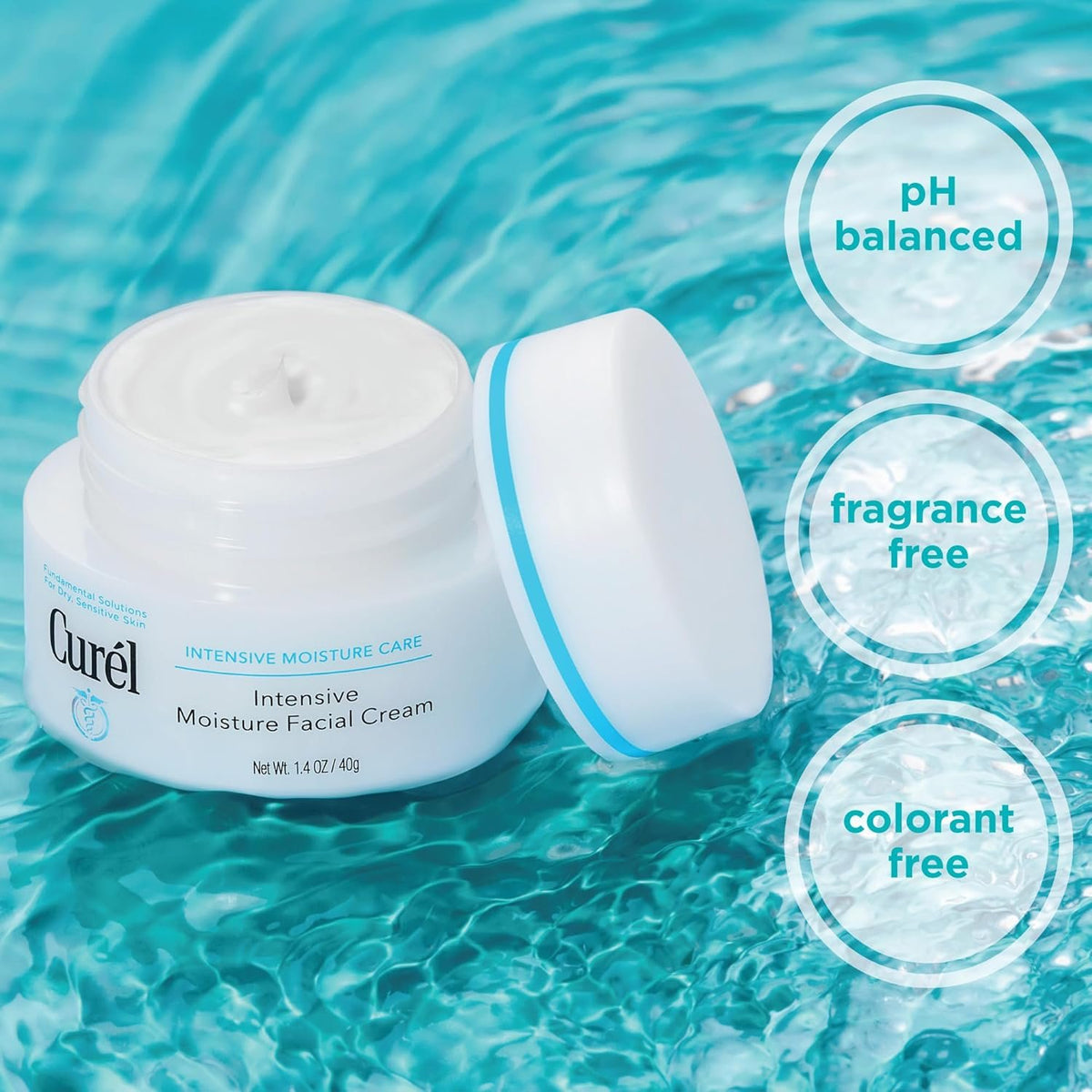 Curel Japanese Skin Care Intensive Face Moisturizer Cream, Hydrating Face Lotion for Dry to Very Dry Sensitive Skin, Anti-Aging, Fragrance-Free, Anti-Wrinkle Japanese Skin Care, 1.4 Oz