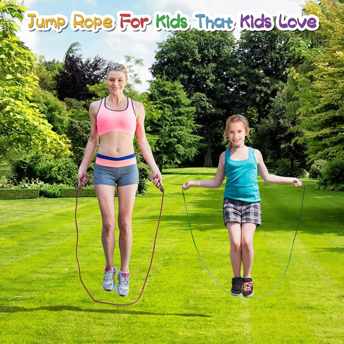 Jump Rope For Kids,Jump Rope Kids,Adjustable Soft Skipping Rope,Toddler Jump Rope With Skin-Friendly Foam Handles For Kids, Boys,Girls,Women, Men,Exercise Activity,Outdoor Fitness