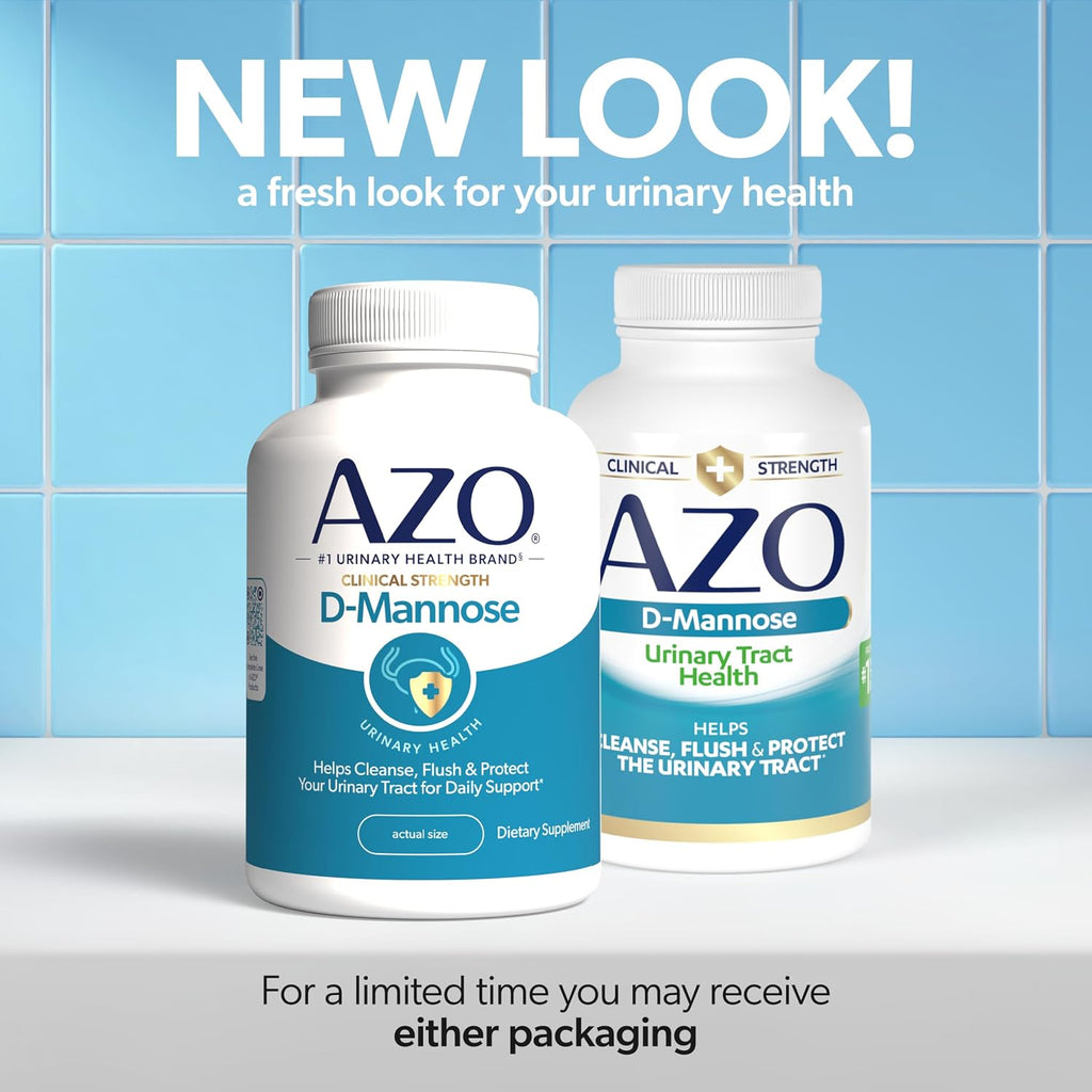 AZO D Mannose Supplement for Women & Men, Clinical Strength, 120 Capsules | D-mannose Pills For Urinary Tract Health, Cleanse Flush & Protect*, Daily Support, 2000mg Clinically Studied Amount