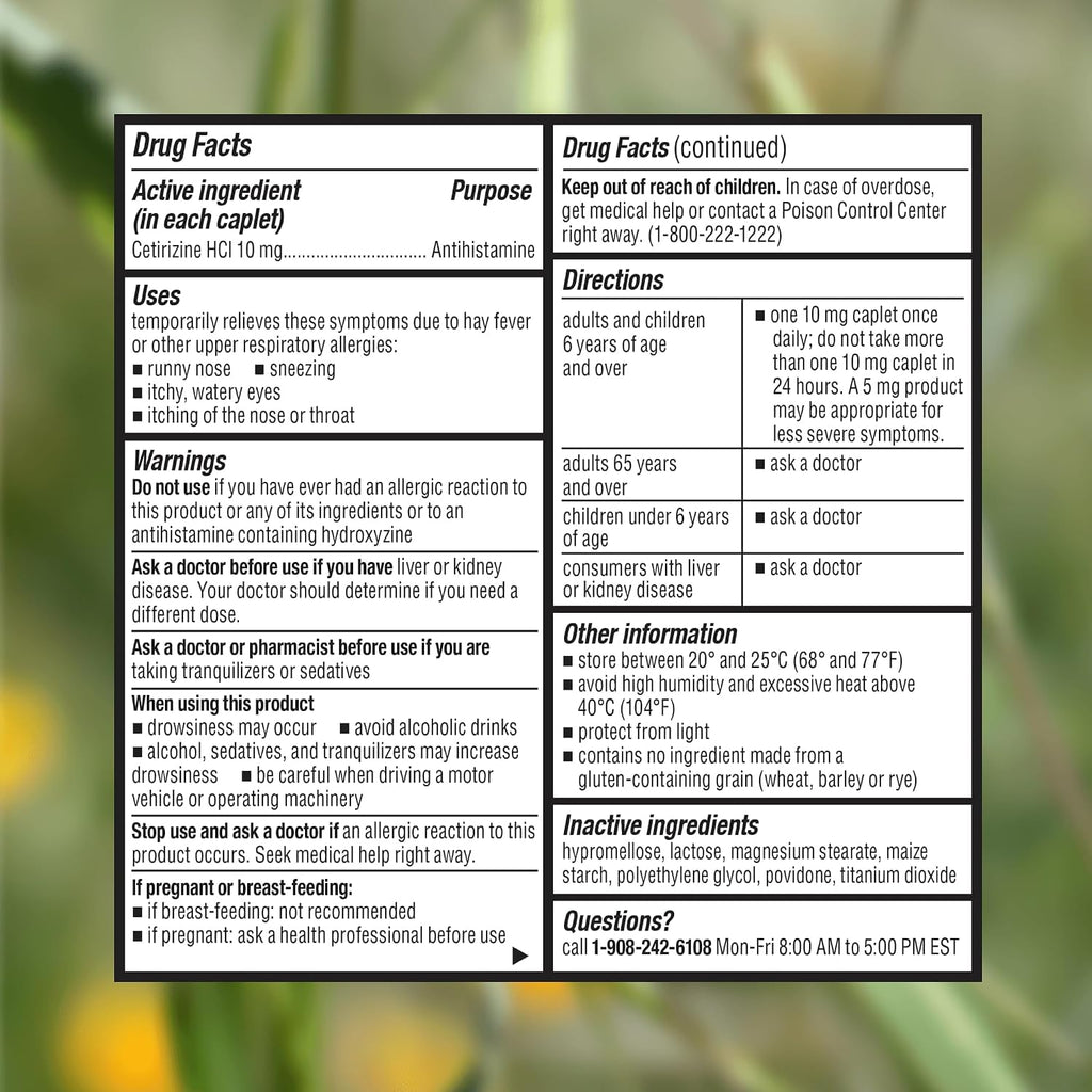 Cabinet: Cetirizine Hcl 10mg Allergy Relief Tablets | Non-Drowsy Antihistamine for 24-Hour Indoor & Outdoor (Aluminum - 300 Count)