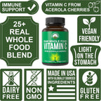 Peak Performance Raw Whole Food Vitamin C Capsules from Acerola Cherry