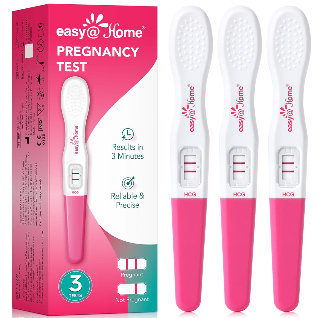 Easy@Home Pregnancy Test Kit for Women: 3 X Early Detection Pregnancy Midstream Tests with Fast Results
