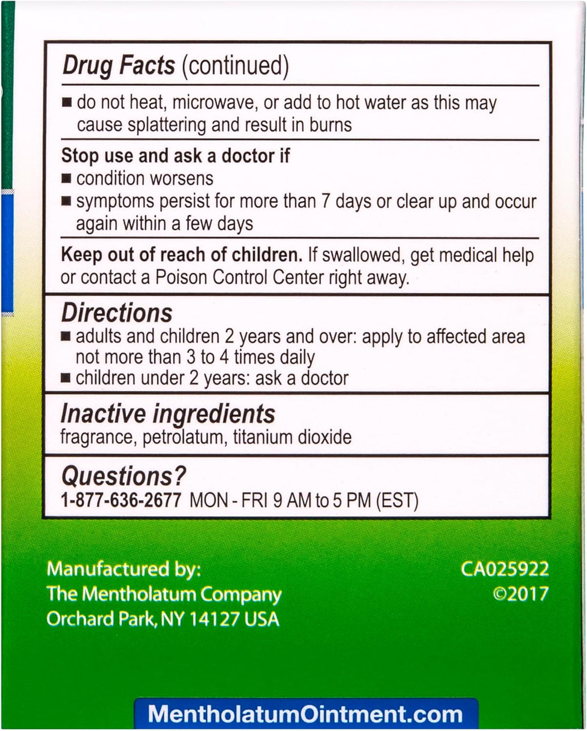 Mentholatum Original Vapor Chest Rub, Topical Analgesic Ointment, Vapors Soothe Nasal Passages & Relieve Chest and Muscle Aches Due To Cold & Cough, All-Natural Medicated Ingredients, 3.0 oz