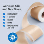 NUVADERMIS Silicone Scar Sheets for Surgical Scars - 120" x 1.5" Roll - Medical Grade Silicone Scar Tape and Face Tape for Wrinkles, Keloid Scars, and Hypertrophic Scars - Reusable - 1 Pack