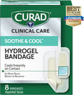 Curad Soothe & Cool Burn Bandages, Instant Cooling, Assorted Sizes, 8 Count