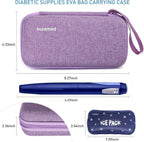 suzamed Insulin Cooler Travel Case, 2x150g Ice Pack TSA Approved, Purple | EVA Insulation Travel Medicine Kit for 1-5 Pens & Diabetic Supplies, Diabetes Care, Portable Handle for Daily Use & Trip