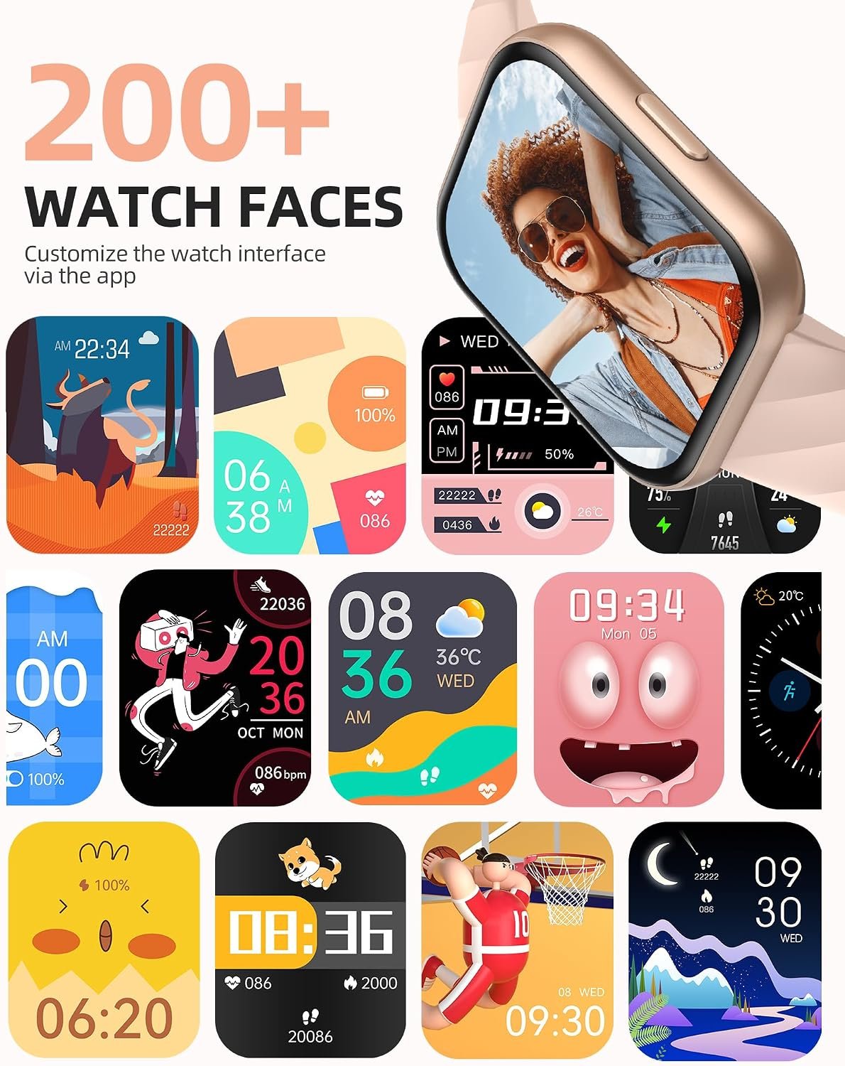 Parsonver Smart Watch, 5ATM Waterproof Watch for Swimming, 110+ Sport Modes