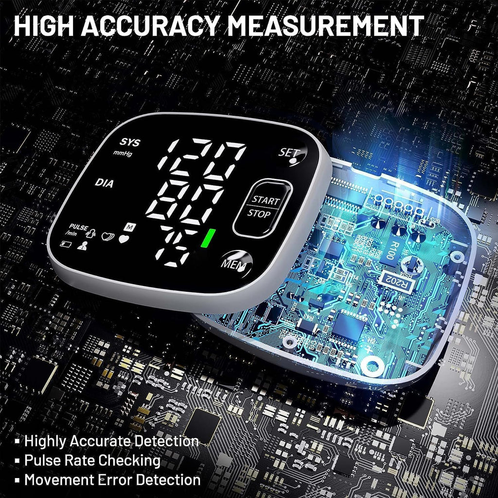 Oklar Wrist Blood Pressure Monitor, FDA Cleared Rechargeable BP Machine | For Home Use, with Adjustable Cuff (4.92-8.46 Inches), 240 Reading Memory for 2 Users, Voice Broadcast, Storage Case Included