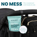 Extra Large Body Wipes for Adults Bathing No Rinse - 80 Ultra Thick Disposable Shower Wipes for Men, Women & Elderly - Great for Gym, Camping, Post Surgery