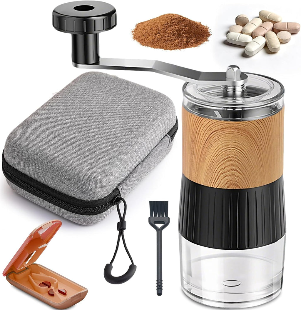 Pill Crusher, Grind Pills to Fine Powder, with Pill Cutter for Small and Large Medication and Vitamin Tablets with Storage Compartment