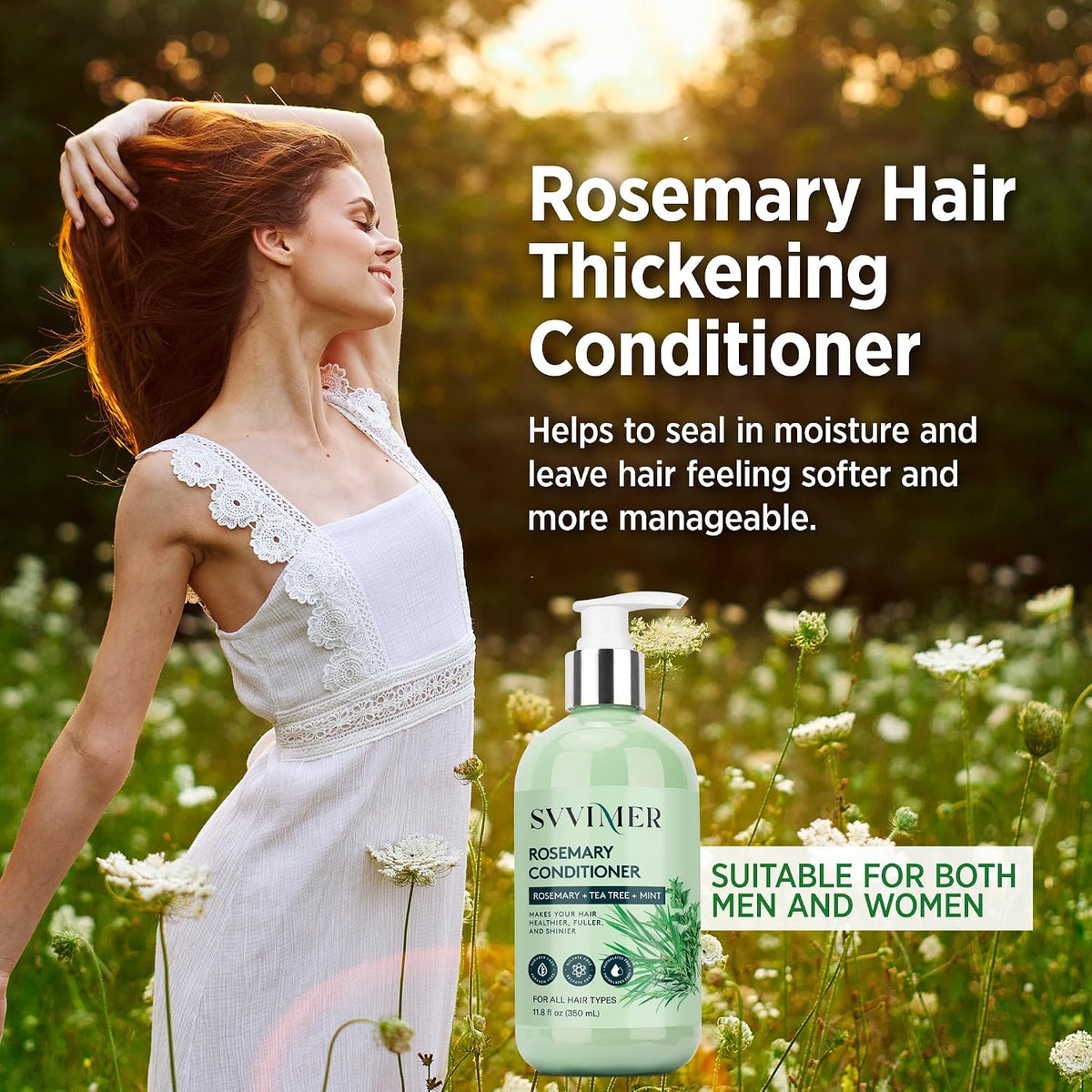 Rosemary Hair Thickening Conditioner: Thickening Moisturizing Product with Biotin for Women Men - for Damaged Dry Thinning Hair 11.8 fl.oz