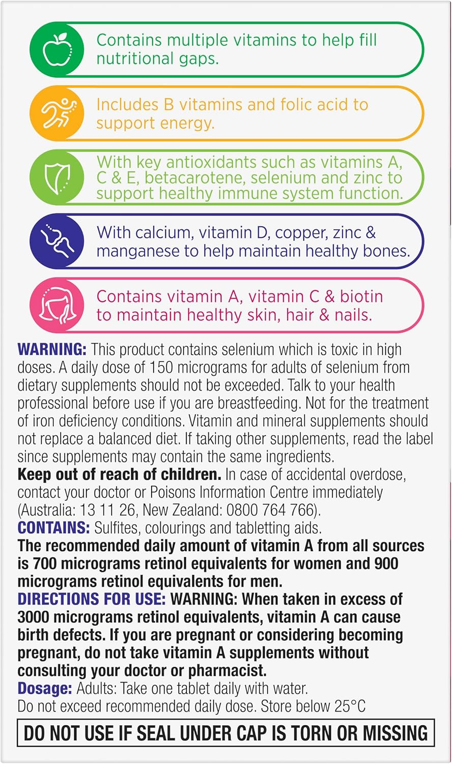 Centrum Women, Multi Vitamin & Minerals Supplement, 60 Tablets | Supports Energy, Immunity, Bone Health + Healthy Skin