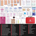 Gevoke 410 Piece Waterproof Hard Shell First Aid Kit, Red | For Home, Car, Travel, Camping, Truck, Hiking, Sports, Office, Vehicle & Outdoor, Emergency Medical Kits