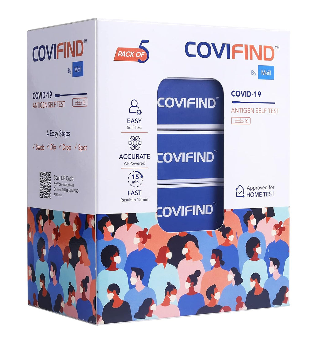 Covifind Covid-19 ICMR Approved Covid and Rapid Antigen Test Kit for Home Use (Pack of 5)