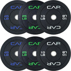 CAP 2-inch Olympic Bumper Plate Weight Set | 100-370 lbs | Multiple Colors | Storage Rack Optional