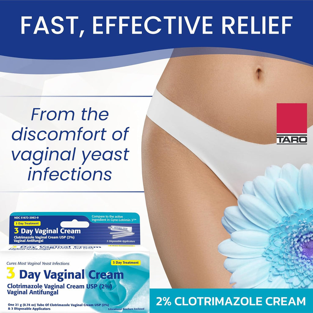 Clotrimazole 3 -Day Vaginal Cream - 0.74 Oz (PACK OF 3)