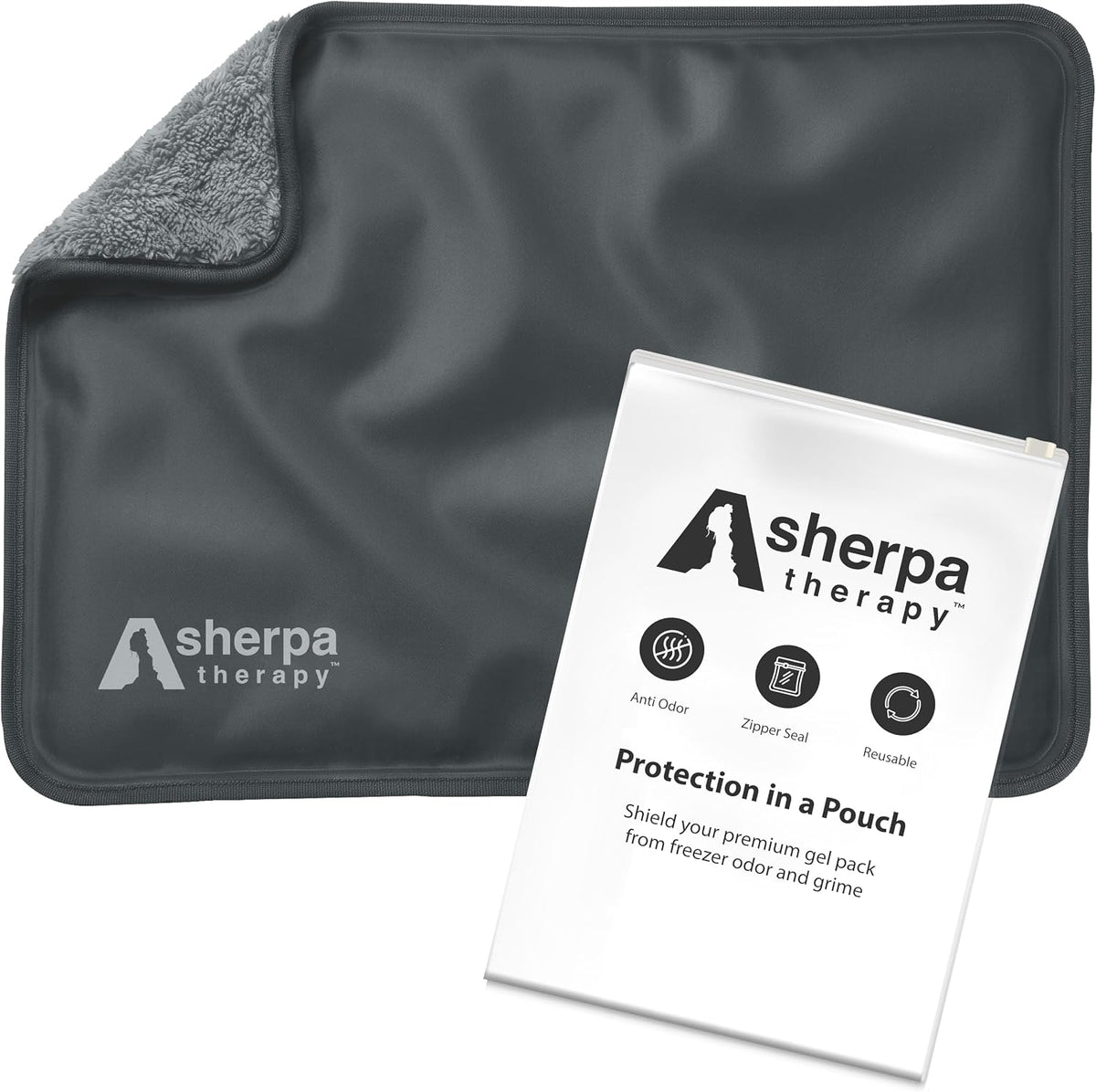 Flexible Hot and Cold Gel Pack, Large 11.5" x 14.5" | Reusable soft gel ice pack for injuries, recovery, dual-sided plush, medical grade for back, shoulder & muscle relief, grey