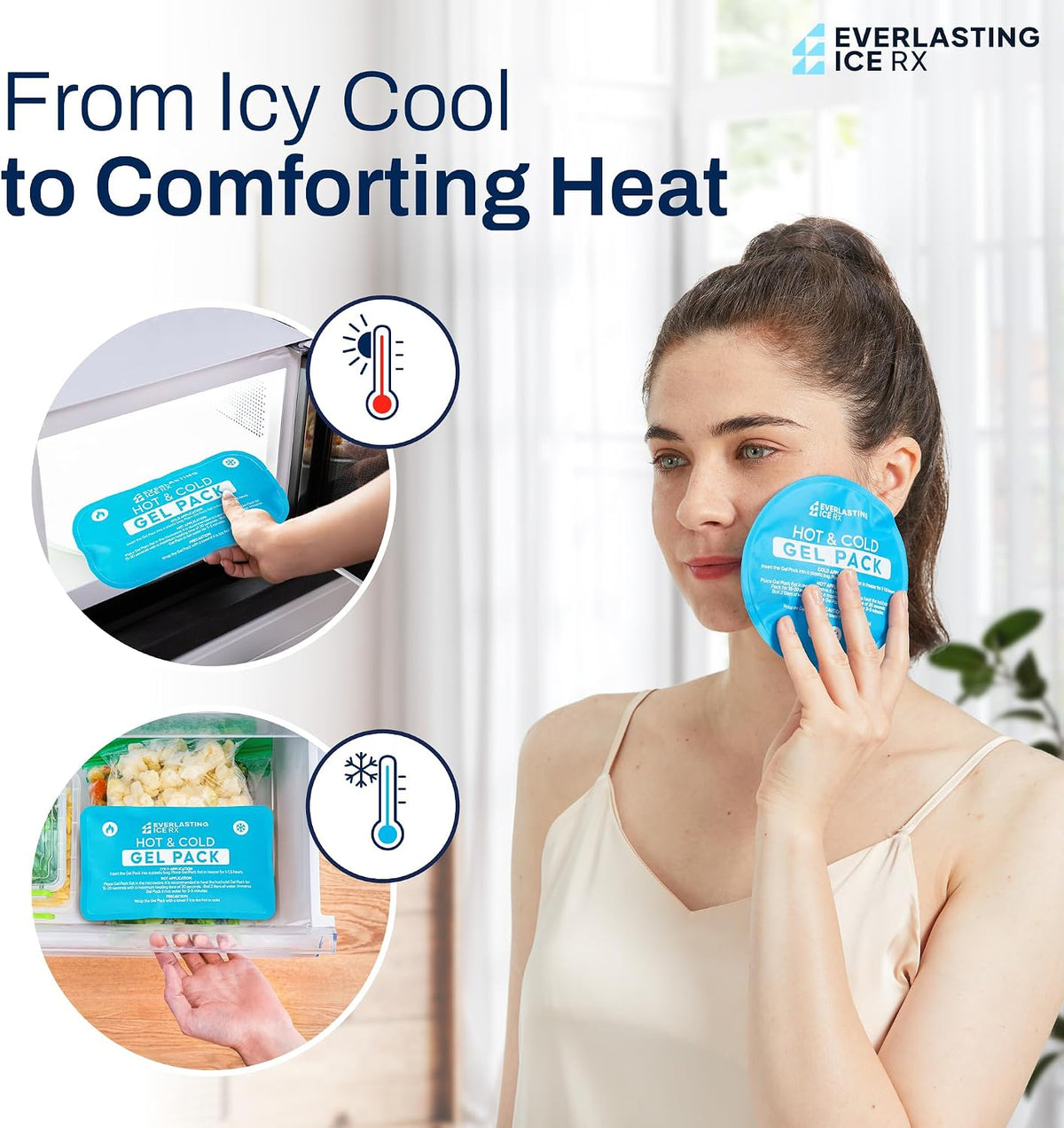 Reusable Hot and Cold Gel Ice Packs for Injuries, 7 Pack Variety Set