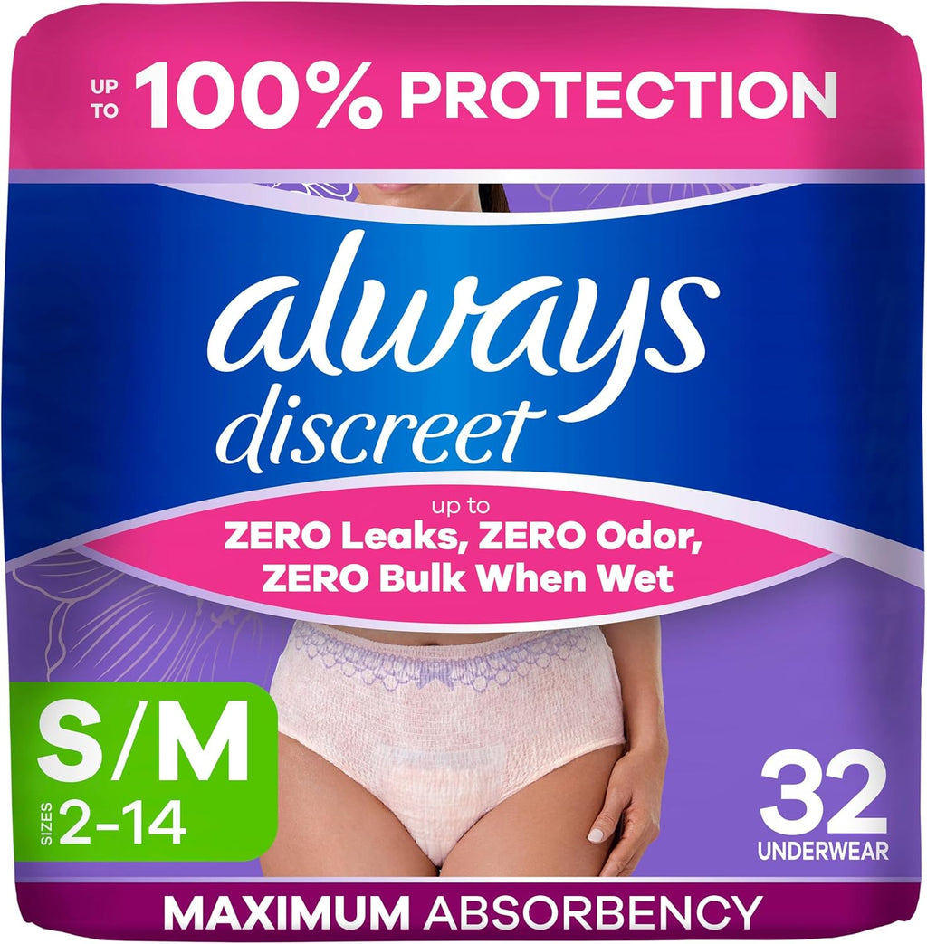 Always Discreet Disposable Underwear Disposable Postpartum 32 pieces