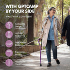 GPTCAMP Offset Walking Cane for Men & Women with Anti-Slip Tip