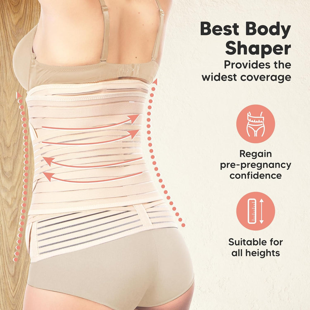 3 in 1 Postpartum Belly Support Recovery Wrap – Postpartum Belly Band, After Birth Brace, Slimming Girdles, Body Shaper Waist Shapewear, Post Surgery Pregnancy Belly Support Band (Classic Ivory, XL)