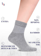 Hugh Ugoli Diabetic Socks for Men, Loose Ankle Socks, Rayon Derived from Bamboo, Extra-Wide, Thin, Seamless Toe, 4-8 Pairs