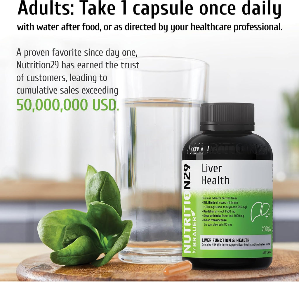Liver Support, Milk Thistle 300mg (70:1 Extract from 21,000mg Seed), with Dandelion, 85% Silymarin, Artichoke & Frankincense, Once-Daily Capsule 200 Count