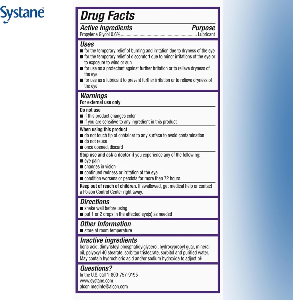 Systane Complete Preservative Free Dry Eye Drops, 30 Ct Single Use Vials