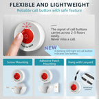 Caregiver Pager with 2 Call Buttons and 2 Pagers for Home Care