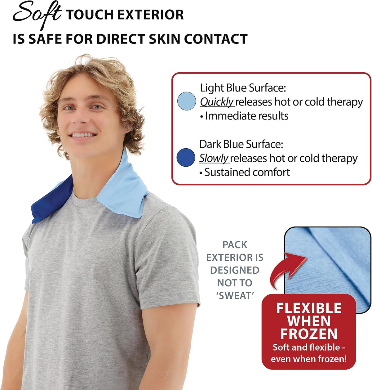 Core Products Soft Comfort CorPak, No Frost Hot and Cold Therapy Pack - 6" x 10", Made in The USA- 2 Pack