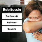 Robitussin DM Cough and Chest Congestion, Raspberry, 8 fl oz | Adult Cough Suppressant and Expectorant, Cough Plus Chest Congestion, Thins and Loosens Mucus, Fast and Effective Relief