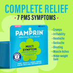 Pamprin Multi-Symptom Formula, with Acetaminophen, Menstrual Period Symptoms Relief including Cramps, Pain, Bloating, and Irritability 40 Caplets