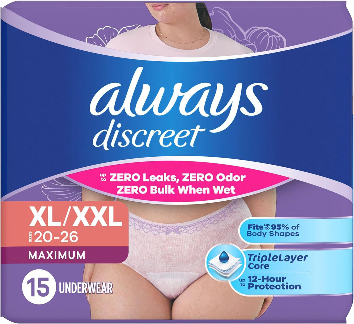 Always Discreet Disposable Underwear Disposable Postpartum 15 pieces