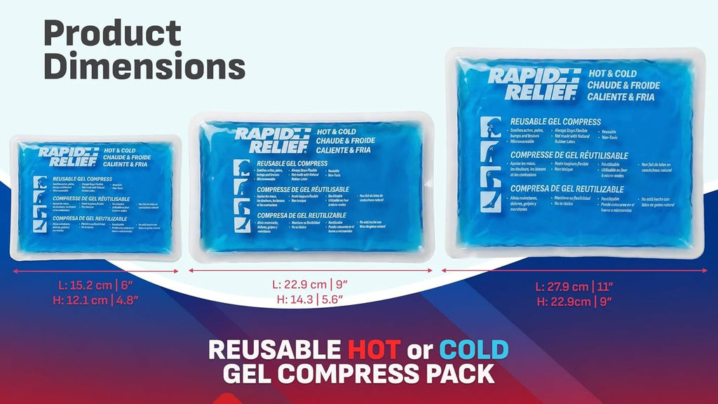 Rapid Relief Gel Ice Pack, Reusable Cold Pain Relief, Small 4x6 Inch 1 Ct