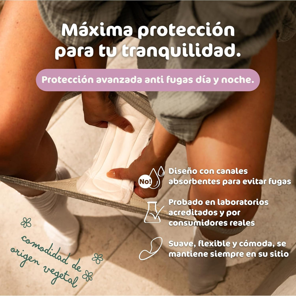 Naty Normal Pads without Wings | 100% Certified Organic Cotton in Contact with Skin | Certified Safe | Unscented, 0% Conventional Plastic | Absorbent Protection | 14 Count