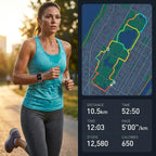 Built-in GPS Distance Tracking Watch for Men and Women, Average Pace Running & Swim Watch, Waterproof, Long Battery Life(Gold)