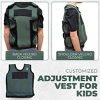 Weighted Vest For Kids - Adjustable Compression Vest With Six Removable Weights Included - Breathable Snug Fit Design