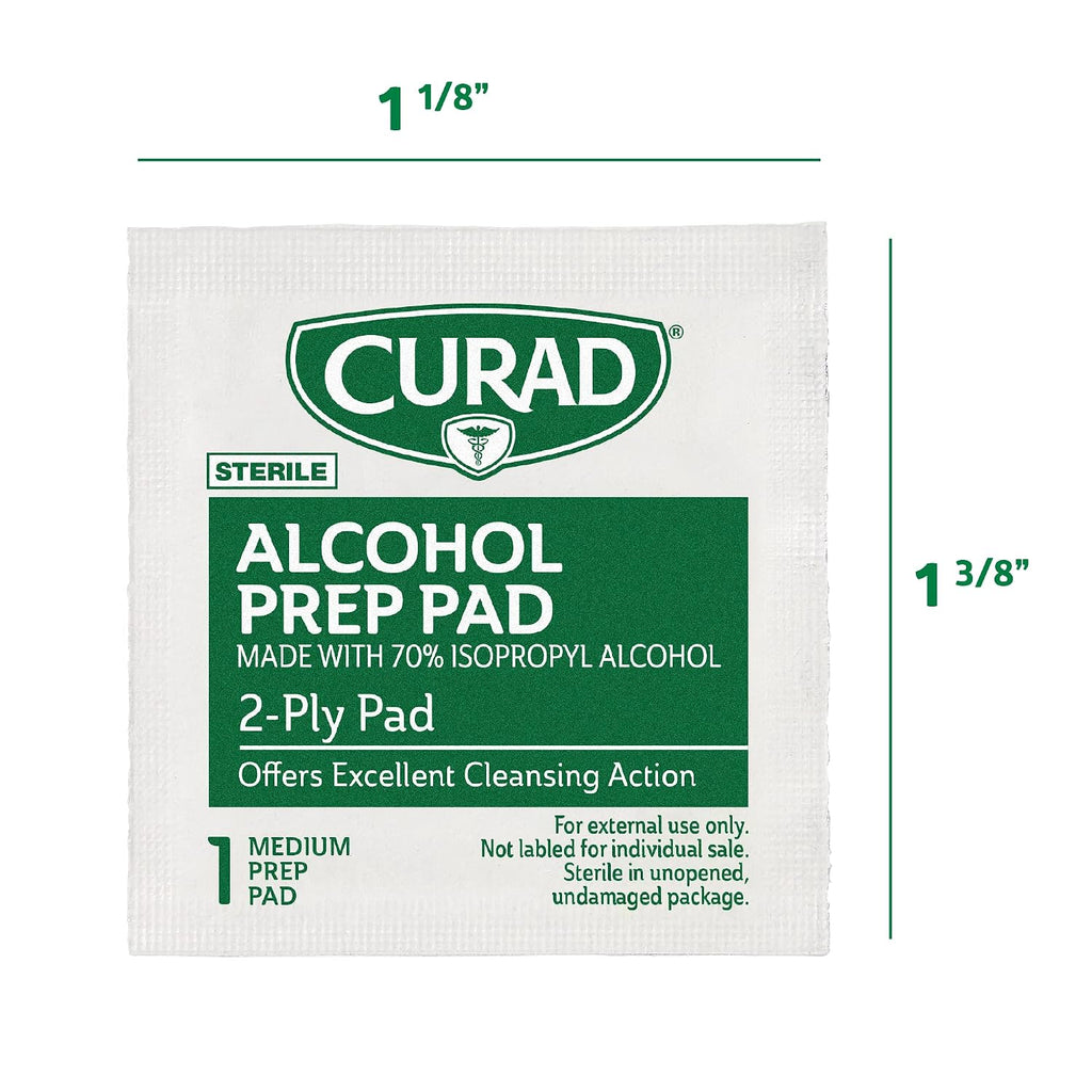Curad, Alcohol Prep Pads, Medium Isopropyl Alcohol Wipes Individually Wrapped, 400 Count