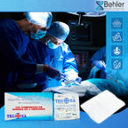 Sterile gauze of hydrophilic cotton in compresses 8 cm x 6 cm - 8 layers - Gauze - Pack of 100 units in 20 envelopes of 5 units - High absorbency and medical gauzes.