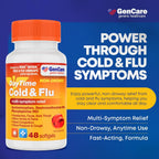 GenCare Daytime Cold & Flu Relief, Non-Drowsy Multi-Symptom, 48 Ct | Compares to DayQuil; relieves fever, cough, congestion & body aches, non-drowsy, severe cold flu