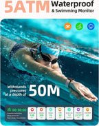 Parsonver Smart Watch, 5ATM Waterproof Watch for Swimming, 110+ Sport Modes